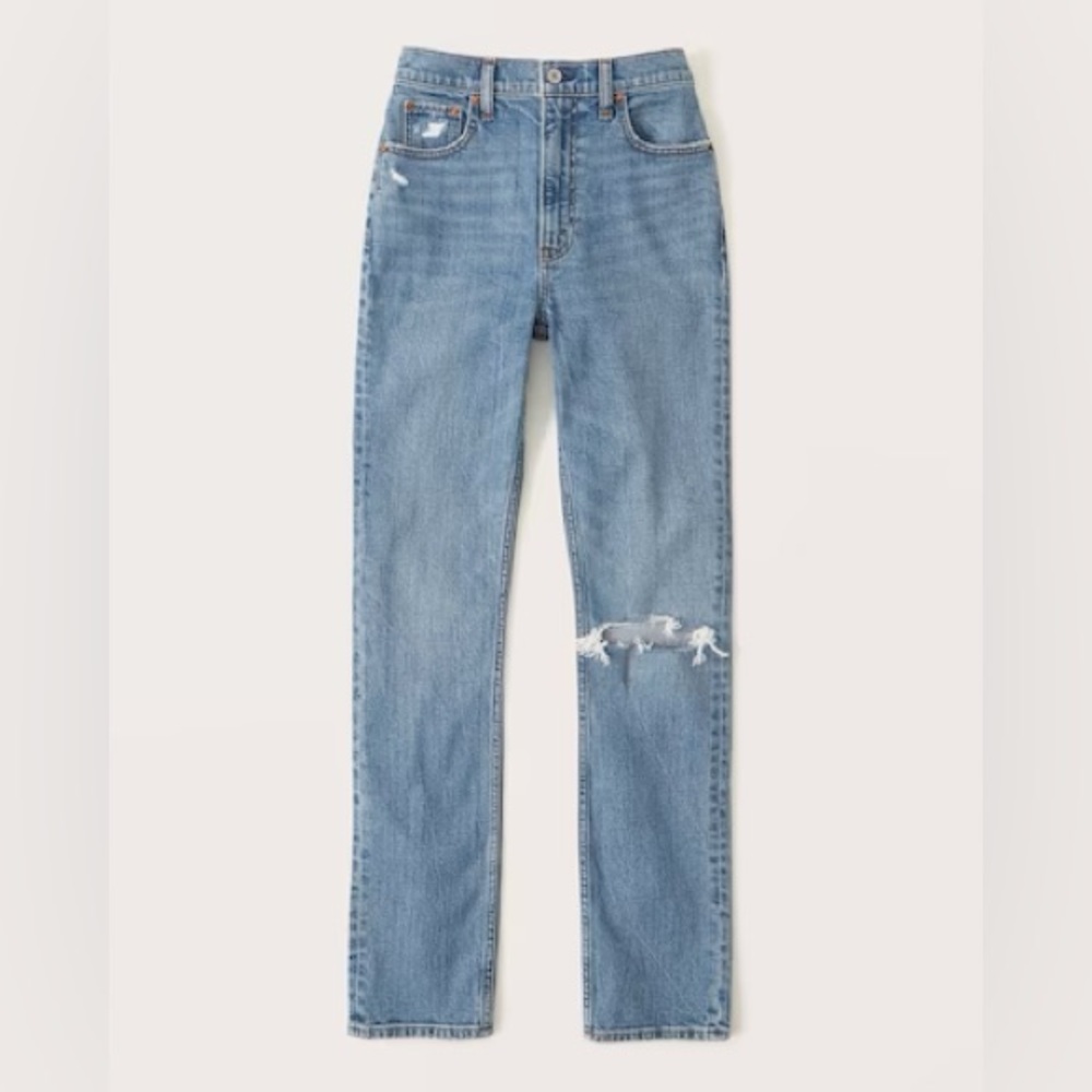 Abercrombie 90s straight ultra high rise curve love jeans